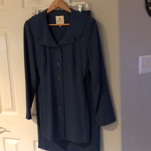 Soft blue suit and jacket set, unlined, SZ 10 - Picture 1 of 4